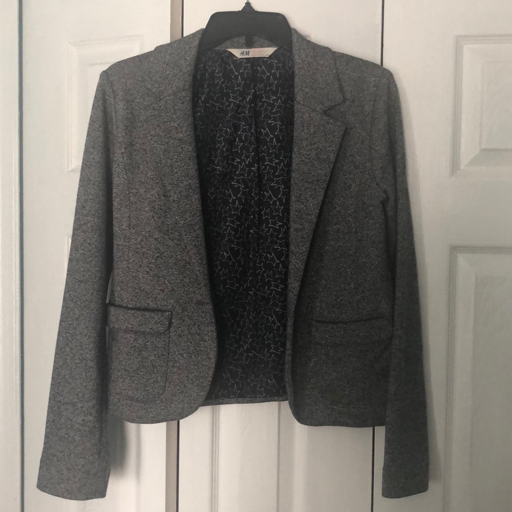 h&m girls’ gray blazer